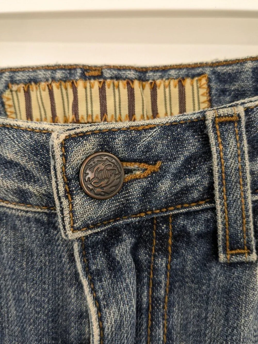 Vintage Denim Side Slit Skirt Y2K Distressed Indie Sleaze Grunge Festival USA 27